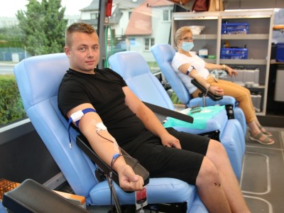 Wśród krwiodawców nie zabrakło pana Pawła Leszczyńskiego.